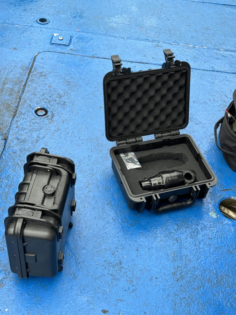 MyGearTag fishing gear tracking device in protective case