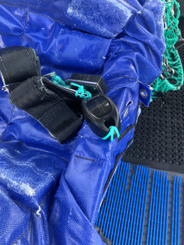 Fishing gear tracking tag on divers equipment for diver tracking